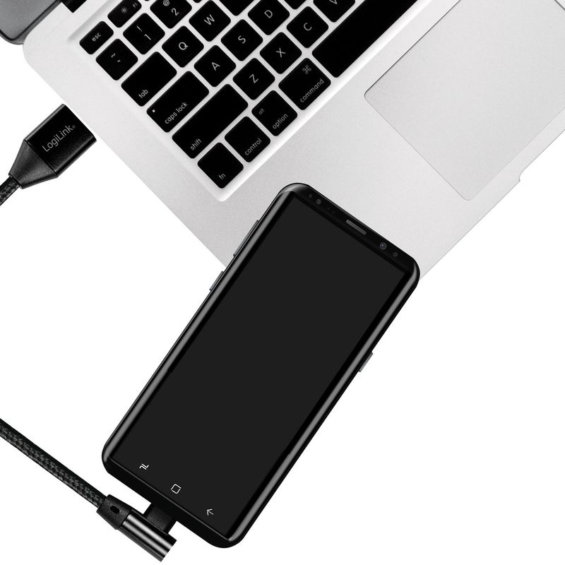 Vinklad USB-C-kabel USB 2.0 Max 3A 1m
