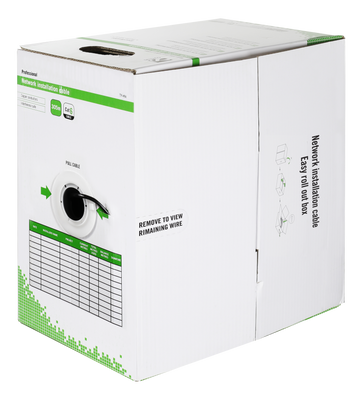 DELTACO U/UTP Cat6 installationskabel, för utomhusbruk, 305m, svart