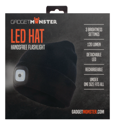 Mössa med LED-lampa, svart