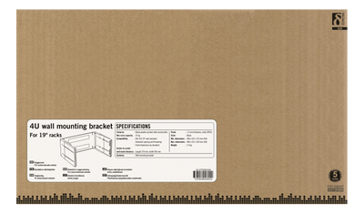 DELTACO 19" wall mount with adjustable depth, 4U, 25kg load, steel.