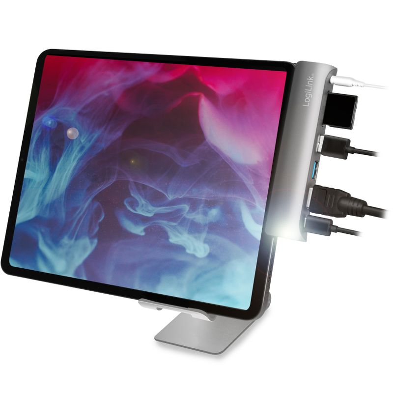 USB-dockningsstation iPad 7-port USB3.2 Alu