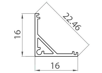 Hörn aluminiumprofil för LED-list