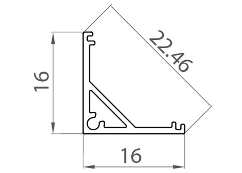 Hörn aluminiumprofil för LED-list