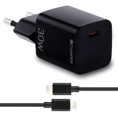Fast Charger Kit USB-C/USB-C 30W PD Svart