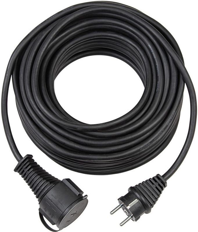 Jordad förlängningskabel 5m, CEE 7/7 - CEE 7/4, sv