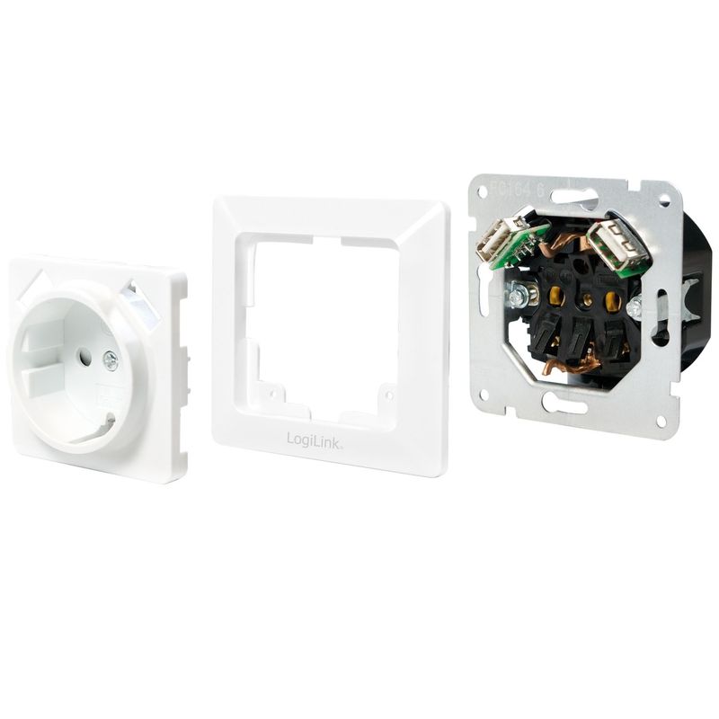 Vägguttag 230V med 2xUSB 2,1A