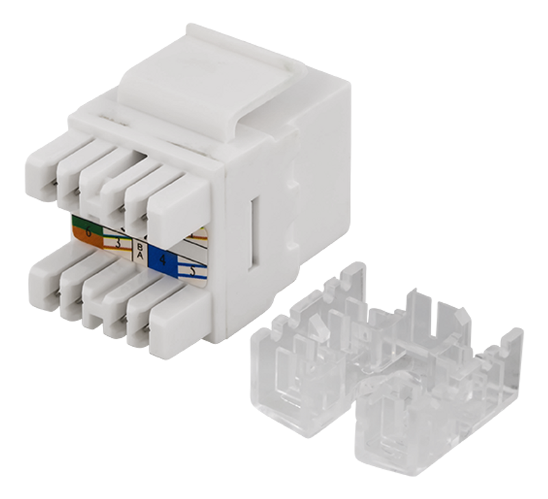 DELTACO UTP Cat6 Keystone kontaktdon, 180 grader, "Tool-free"