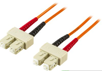 DELTACO OM1 fiberkabel, SC - SC, duplex, UPC, 62,5/125, 20m, orange