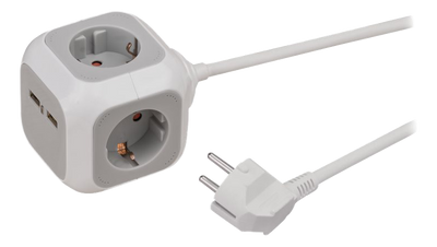 ALEA-Power USB-Charg Socket block 4-wy 1.4m H05VV-F 3G1.5