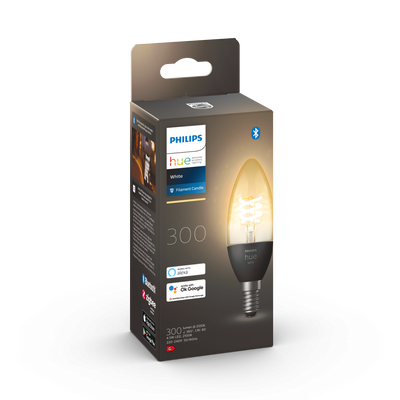 Hue White 4.5W Filament Candle E14 1 Pack