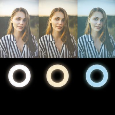 Ring light för smartphone Ø8,5 cm med klämma