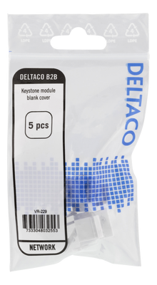 DELTACO blindplugg för Keystone-portar, 5-pack, vit