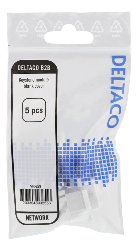 DELTACO blindplugg för Keystone-portar, 5-pack, vit
