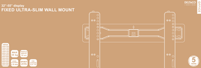 DELTACO Office, fixed ultra-slim wall, 32"-55", 35kg, 100x100-400x400