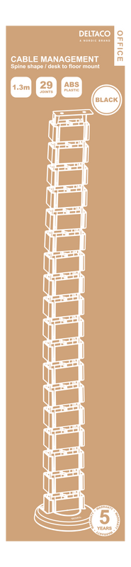 DELTACO Office, Spine Cable Organizer & Hider, Black