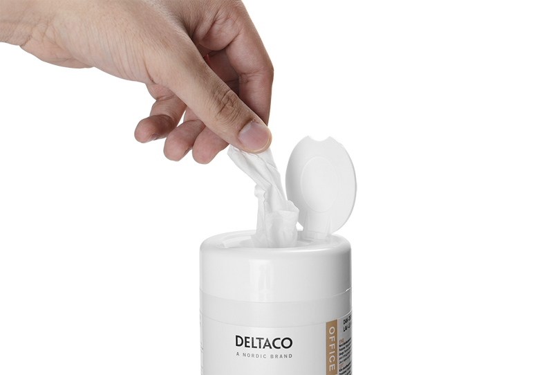 DELTACO Office Hand disinfectant wet wipes, 100 pcs