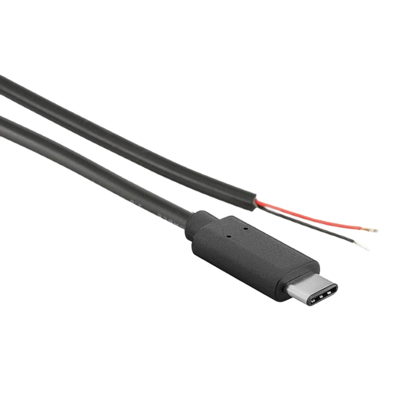 USB type C power cable with strand end