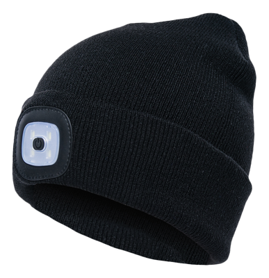 Mössa med LED-lampa, svart