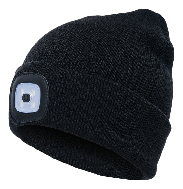 Mössa med LED-lampa, svart