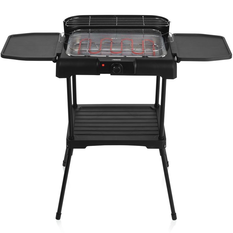 El-grill på avtagbart stativ med Sidobord