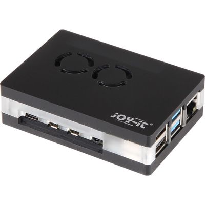 Black acryl case with dual fan for Raspberry Pi 4B