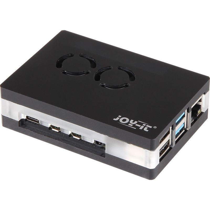 Black acryl case with dual fan for Raspberry Pi 4B
