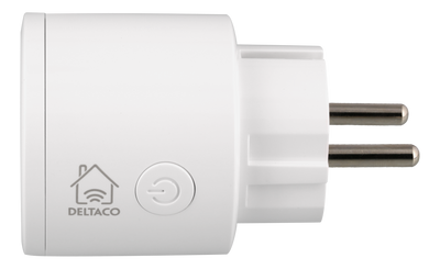 FYND DELTACO SMART HOME strömbrytare, WiFi 2,4GHz, 1xCEE 7/3, 10A, timer, 220-240V, vit
