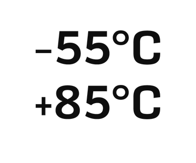 -55 to +85 degrees Celsius