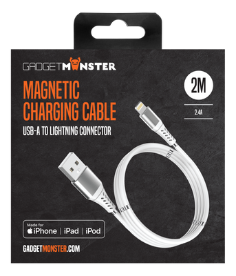 Magnetisk USB-A-lightning laddkabel, 2m