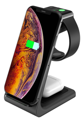 3-i-1 trådlös laddare