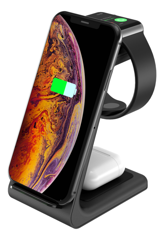 3-i-1 trådlös laddare