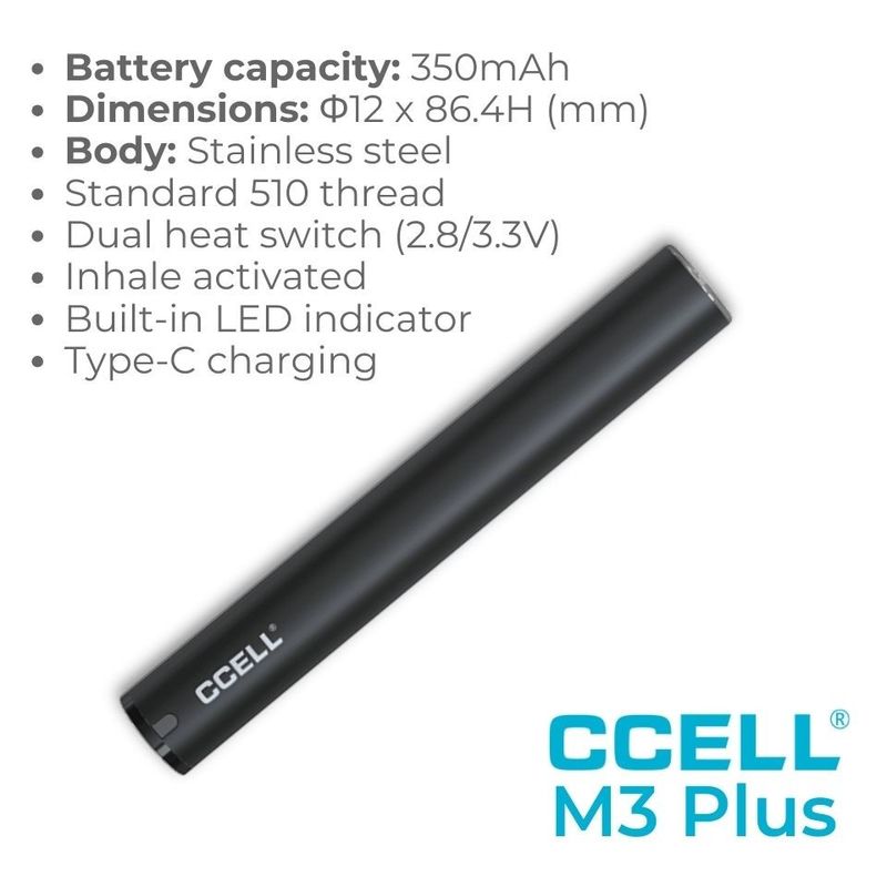 CCELL M3 Plus – Vape Batteri – 510