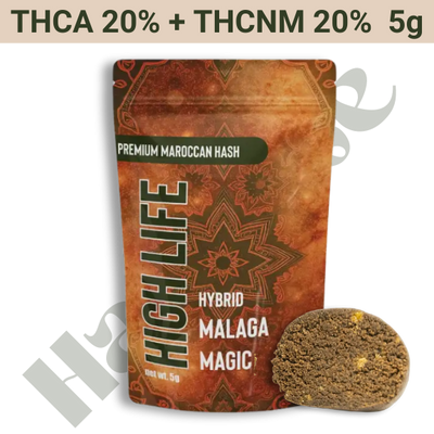 Hash – THCA 20% + THCNM 20% – Malaga Magic – 5 gram