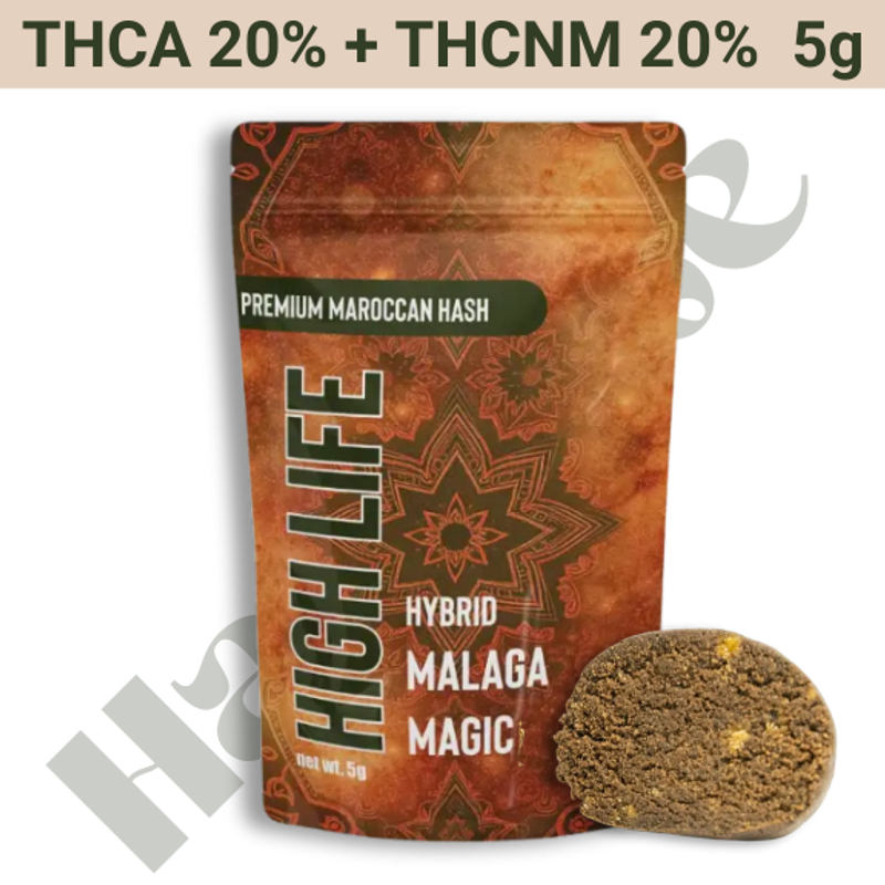 Hash – THCA 20% + THCNM 20% – Malaga Magic – 5 gram