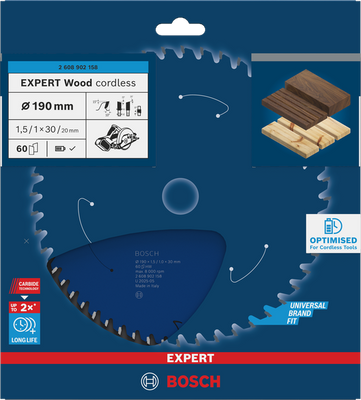 Bosch EXPERT Wood Cirkelsågklinga 190x1,5/1x30mm 60T