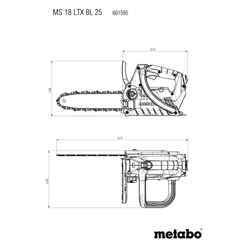 Metabo MS 18 LTX BL 25 Kedjesåg 10" 18V