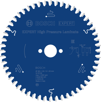 Bosch EXPERT High Pressure Laminate Cirkelsågklinga 160x1,8/1,2x20mm 52T