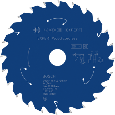 Bosch EXPERT Wood Cirkelsågklinga 136x1,5/1x20mm 24T