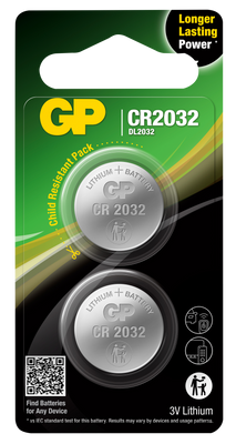 GP Ultra Plus Litium Knappcell CR2032 3V 2-pack