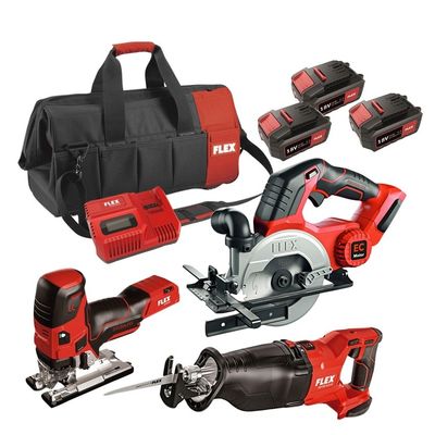 Flex Verktygpaket Bygg 18V (3x5,0Ah)
