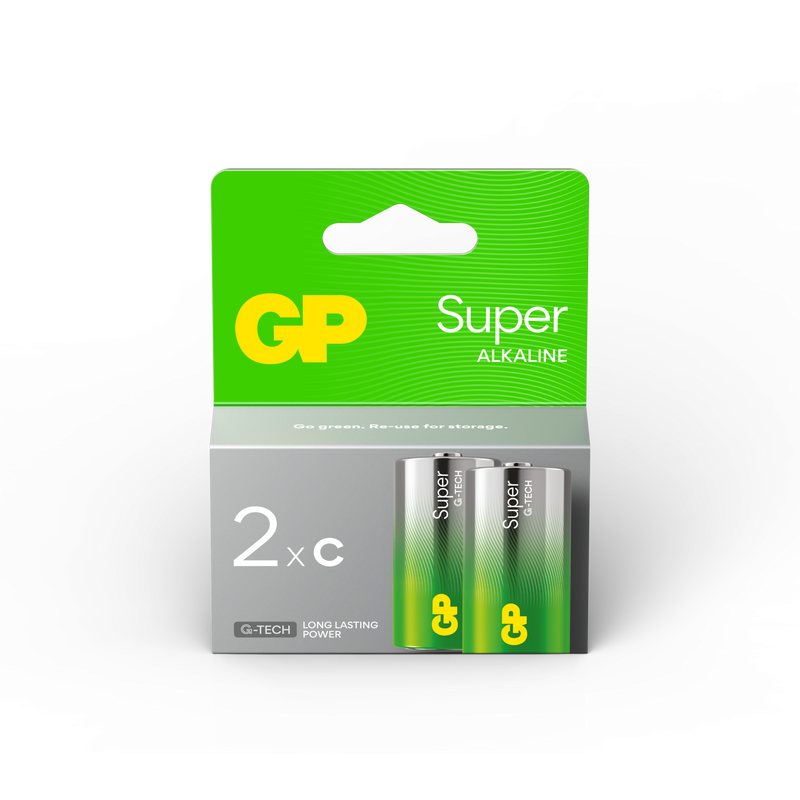 GP Batteries Super Alkaline C-Batteri G-TECH 2-pack