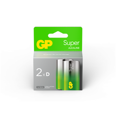 GP Batteries Super Alkaline D-Batteri G-TECH 2-pack