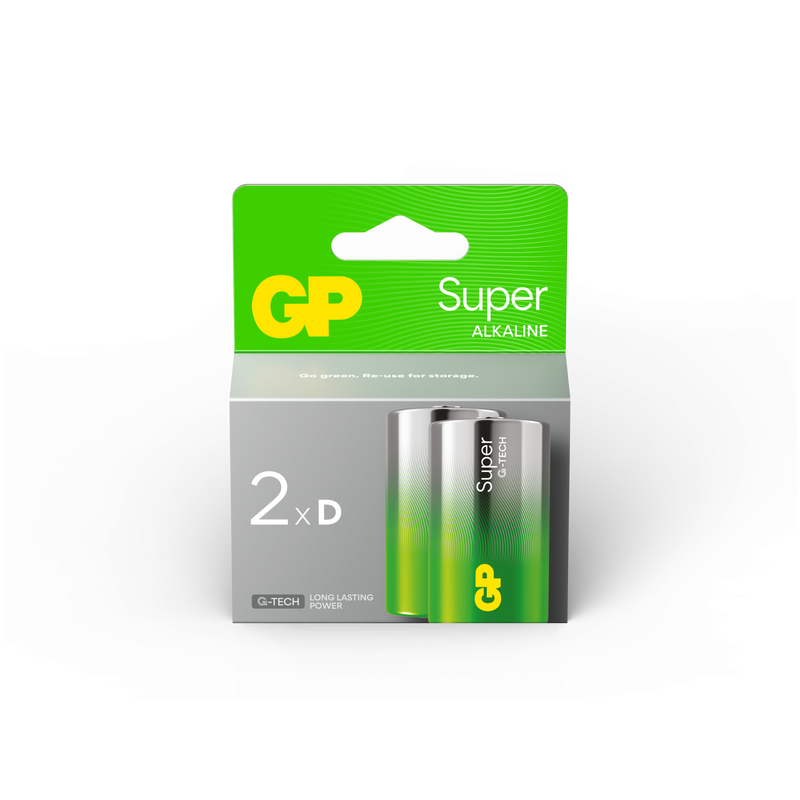 GP Batteries Super Alkaline D-Batteri G-TECH 2-pack