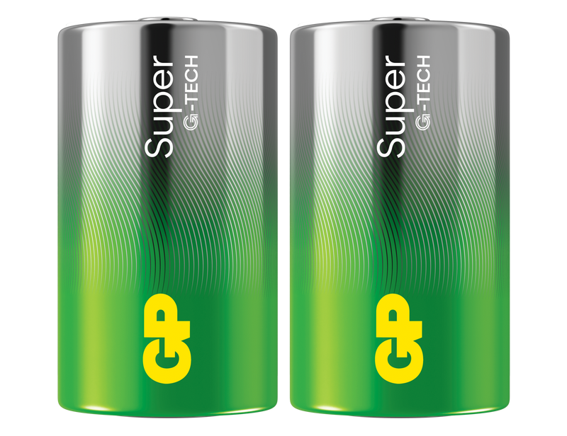 GP Batteries Super Alkaline D-Batteri G-TECH 2-pack