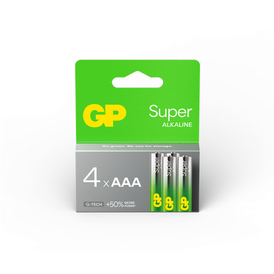 GP Batteries Super Alkaline AAA-Batteri G-TECH 4-pack