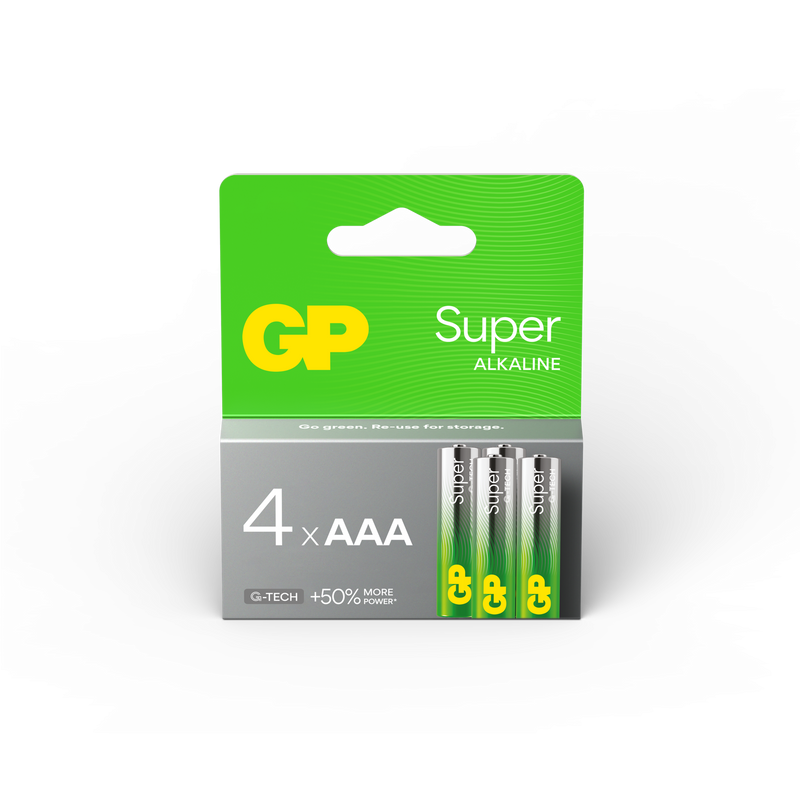 GP Batteries Super Alkaline AAA-Batteri G-TECH 4-pack