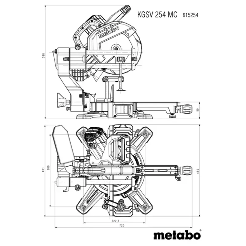 Metabo KGSV 254 MC Kap-/gersåg 254MM (1450W)