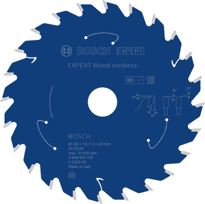 Bosch EXPERT Wood Cirkelsågklinga 140x1,8/1,3x20mm 24T
