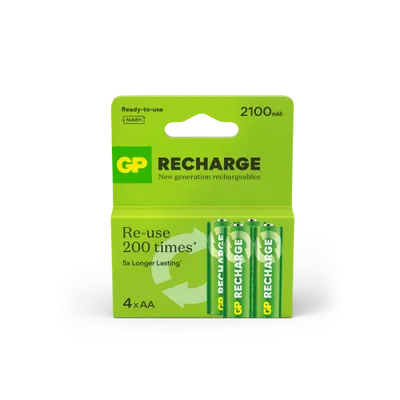 GP Recharge AA-batteri 2100mAh 4-pack