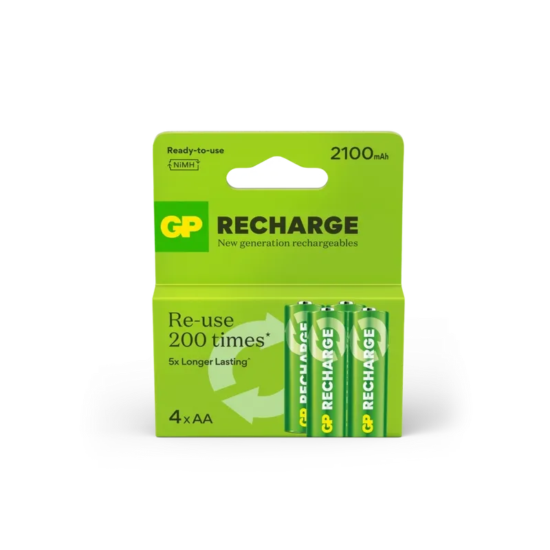 GP Recharge AA-batteri 2100mAh 4-pack